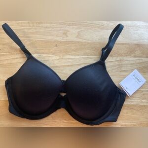 Black Full Coverage T-Shirt Bra with Underwire
